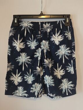 Navy Palm Tree Print Kids' Shorts
